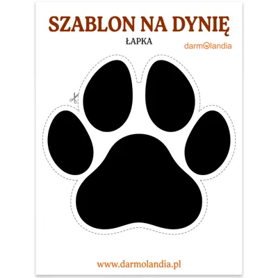 szablon na dynię łapka zwierzęcia