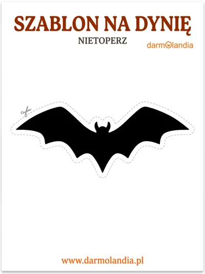 szablon na dynię nietoperz na Halloween