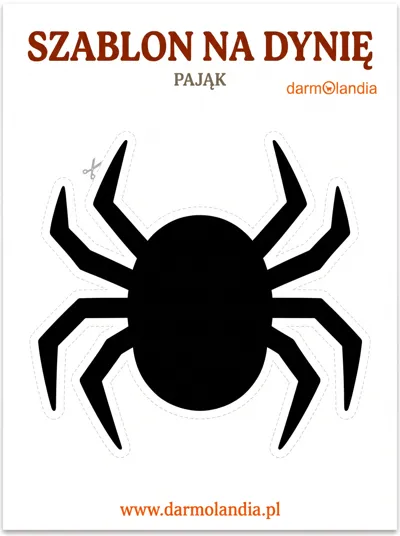 szablon na dynię pająk do druku