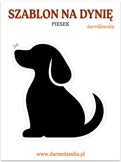 szablon na dynię piesek